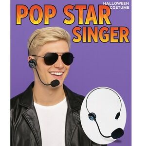 Halloween Costume Pop star Headband Microphone Headset Mic Britney Singer Y2k